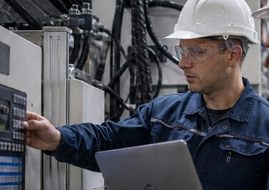 Инженеры за калибровкой оборудования
